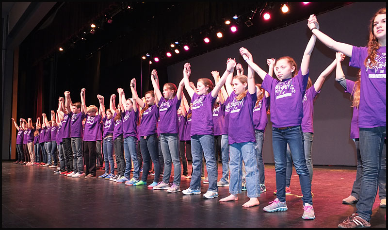 Students in a line.