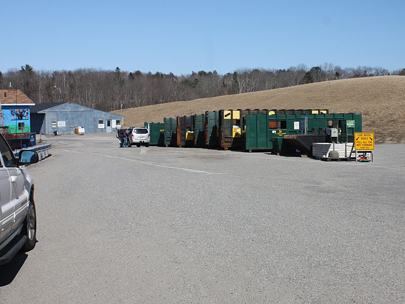 A drill rig will be set up where the recycling bins are usually located at the transfer station, and the recycling bins relocated, all of which will cause traffic congestion next week so you might want to hold onto your trash for a week. (Photo by Holly S. Edwards)
