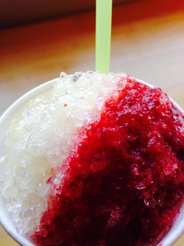 Lauren Jellison will also offer sugar-free snow cones at her Fox on the Run food truck. Pictured here is a test recipe for a cherry and limeade cone. (Courtesy Fox on the Run)