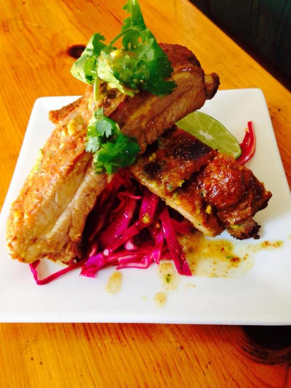 Lauren Jellison locally sources her food ingredients. Pictured here is a test recipe for Paleo- friendly hoisin ribs with red cabbage slaw. (Courtesy Fox on the Run)