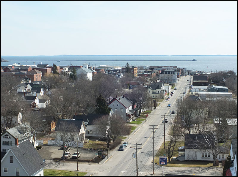 Looking from Fire Station toward downtown and harbor.