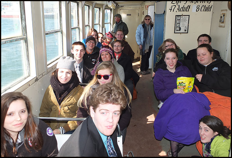 Cabin time on the ferry.