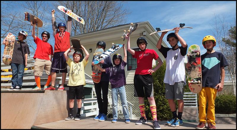 Left to right skaters: Don Aviles, Simon Turner, Evan Yander, Connor O’Gwer, Tristan Anderson, Adian Aviles, Seth Yates, Jessy Fraser and Theo Penney. (Photos by Chris Wolf)