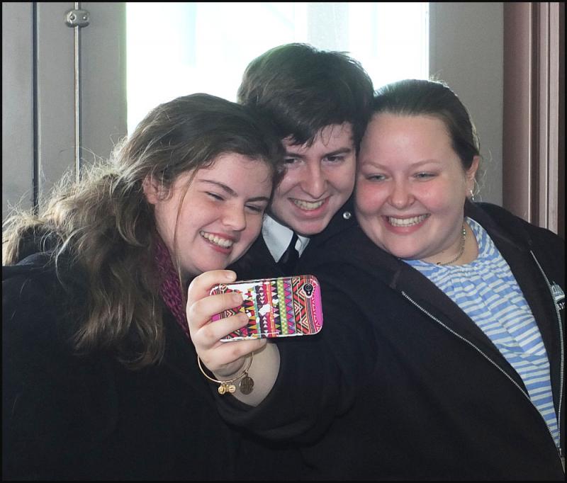 What better way to start a ride to Vinalhaven then with a selfie to document the trip. Selfie girls left to right are, Annie Morgan, Andrew Bernier and Jenny Fletcher. (Photos by Chris Wolf)