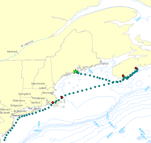 The Amistad’s recent route.