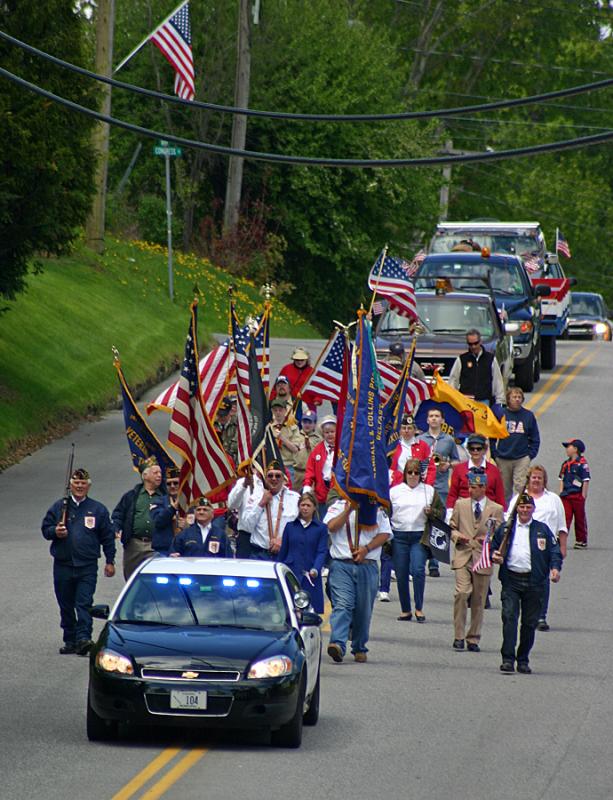 This year’s Memorial Day parade in Belfast is at 10 a.m., traveling down Main Street to the waterfront for a service, while stopping at Grove Cemetery along the way. (Photo by Ethan Andrews)