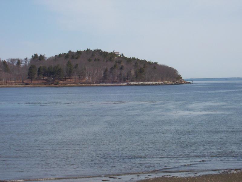 The location of Pine Hill, at Clam Cove in Rockport. Three hundred militia men and 200 Penobscot Indians were stationed here during the Revolutionary War.