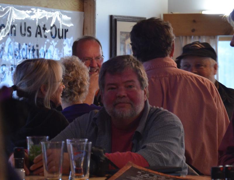 Penobscot Bay Pilot’s Chris Wolf, tasting the beer. (Photo by Lynda Clancy)