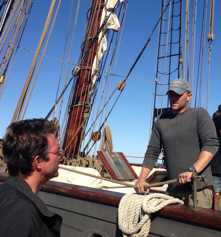 Amistad Capt. Patrick Flynn and Second Mate Jesse Doucette. (Photo by Lynda Clancy)