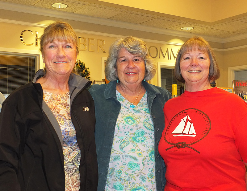Linda Campbell and Connie Pound, both of Rockport, and Pam Tibbetts, of Camden.