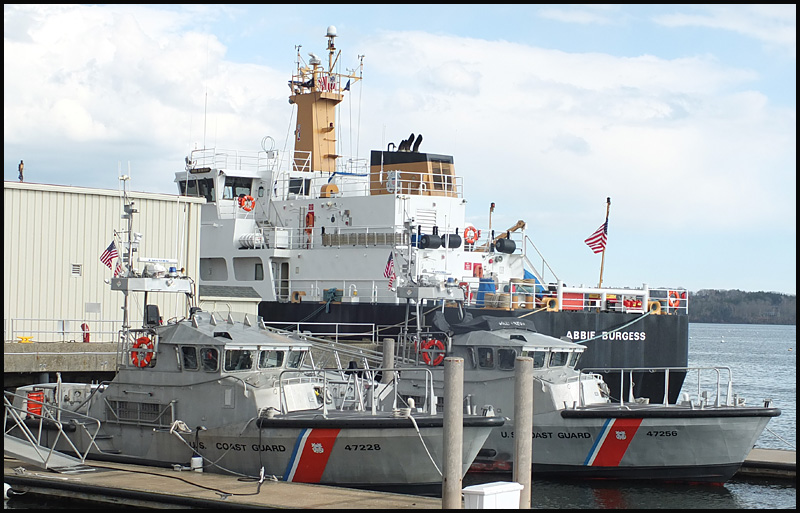 U.S. Coast Guard cutter Abbie Burgess and two fast patrol boats.