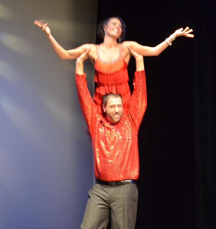 Allie Bowen performs the Hustle with Swing & Sway’s Jessica Libby. (Photo by Lynda Clancy)