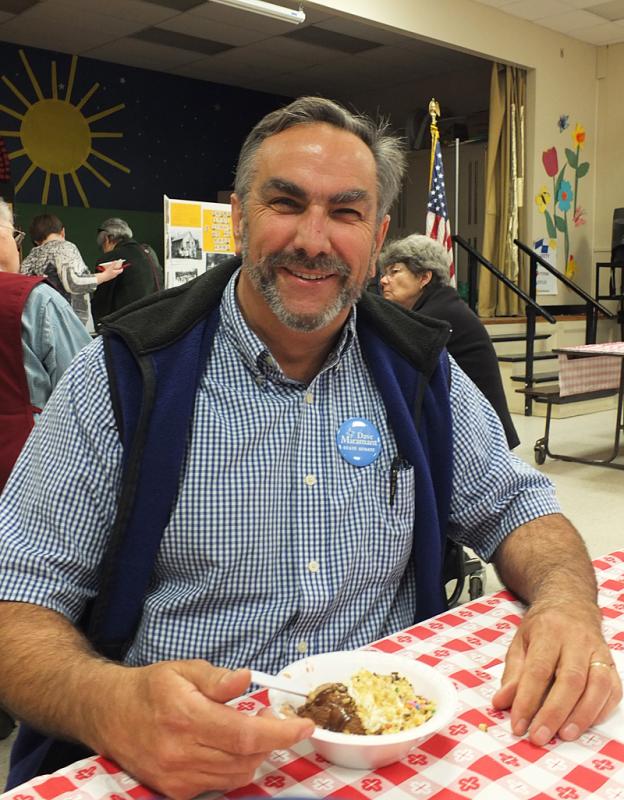 Dave Miramant stops by to enjoy a little ice cream. (Photo by Chris Wolf)