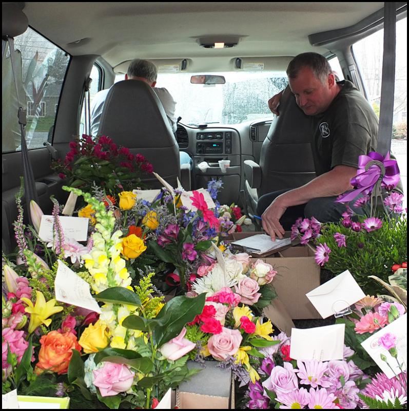 Kelley and Farley ready thewir van to start making deliveries.