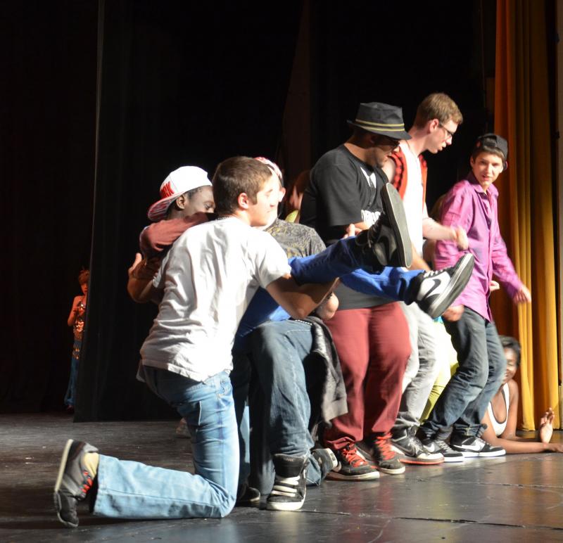 Students of the Wayfinder Schools perform their own freestyle choreography. (Photo by Lynda Clancy)