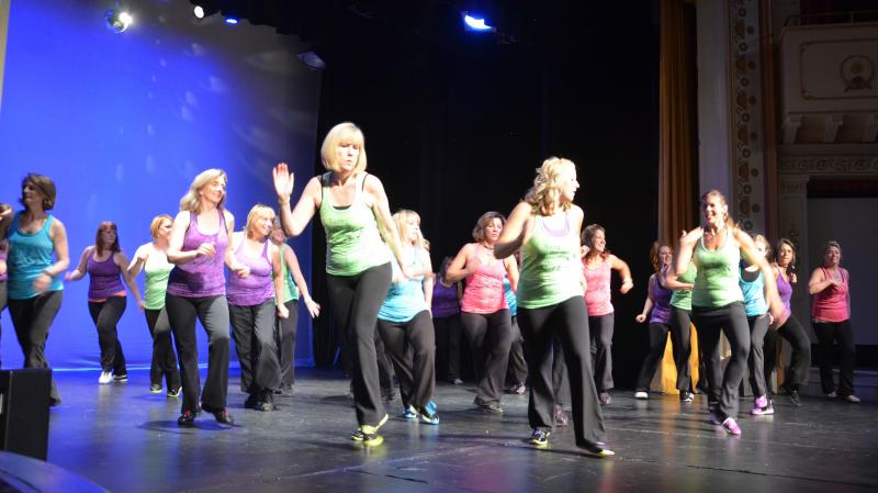 Zumba Salsa with Korinn’s Dance troupe. (Photo by Lynda Clancy)