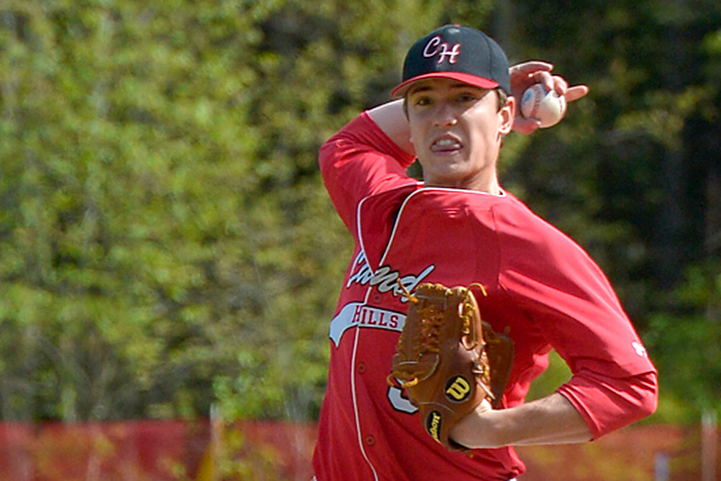 Camden Hills’ Chandler Crans led the Windjammers not only to the win, but also into first place in the Heal Point Standings for Eastern Class B. (Photo by Ron Hawkes)