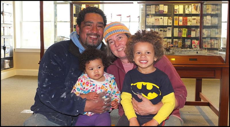 Micheal Mitchell, Brenda Thomas, Kamea, 2, and Kai, 3, of the ‘Isaac Evans.’ (Photos by Chris Wolf)