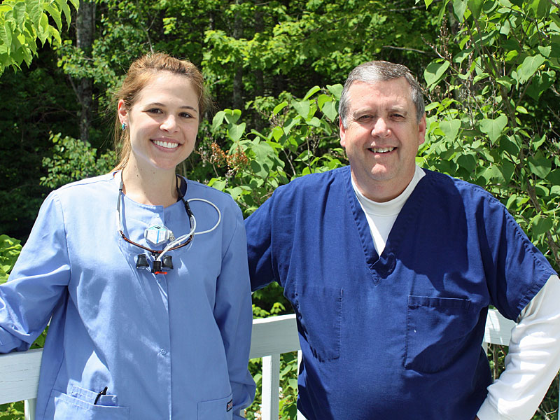Dr. Katie Cunningham and Dr. Philip Higgins. Cunningham is officially taking over Higgins’ private practice in Rockport Thursday, June 19. (Photo by Holly S. Edwards)
