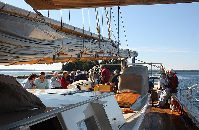 Fresh coffee, aptly named ‘Captain’s Crank,’ is served at 7 a.m. every morning aboard the Mary Day, and many on this week’s cruise were up before that hour on all but the last day of sailing Saturday. (Photo by Holly S. Edwards)