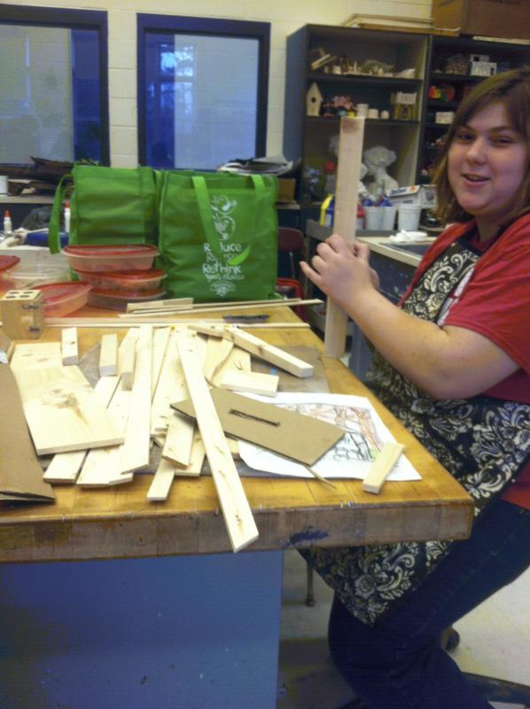 Sam Campbell getting ready to help make the barn. (Photo courtesy Russell Kahn)