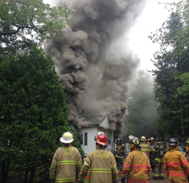 Smoke roiled into the sky as the house burned. (Photo by Lynda Clancy)