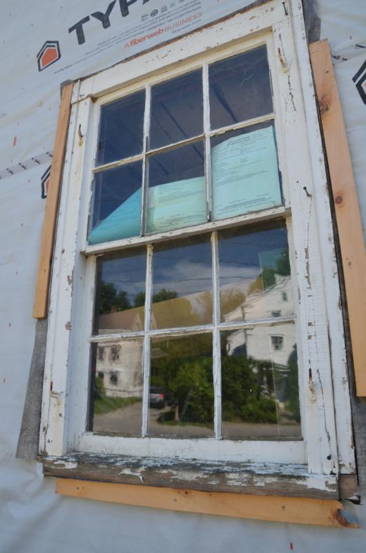 The original windows — more than 150 years old — are being restored.