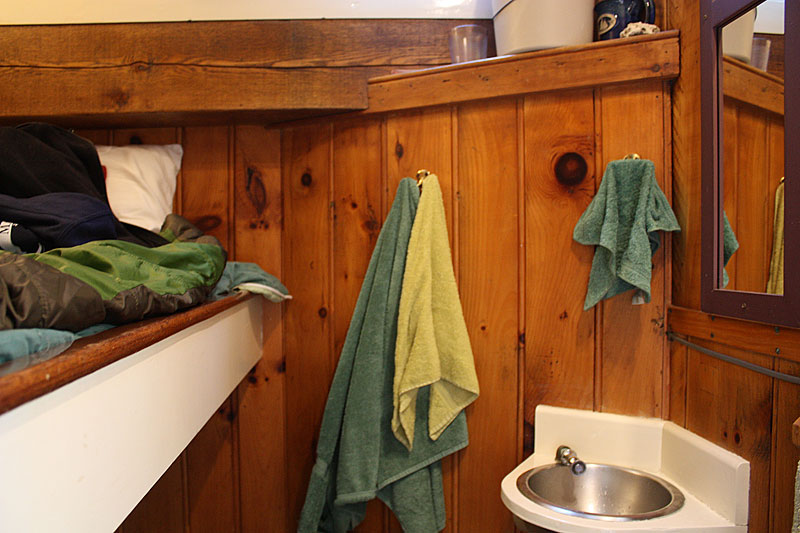 One of the Mary Day’s bunk cabins. This one sleeps two comfortably, though changing clothes is a one-person-at-a-time task. (Photo by Holly S. Edwards)