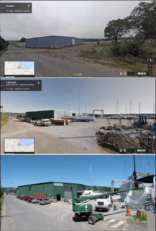 Another view of the property that is now Front Street Shipyard, in 2007, 2011 and 2014.
