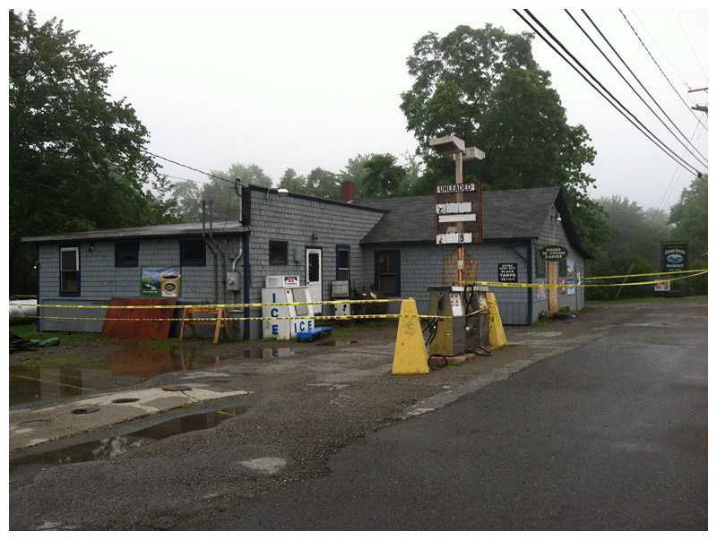Goose River Grocery, pictured on July 16, the morning after a fire burned the interior of the building. (Photo by Ethan Andrews)