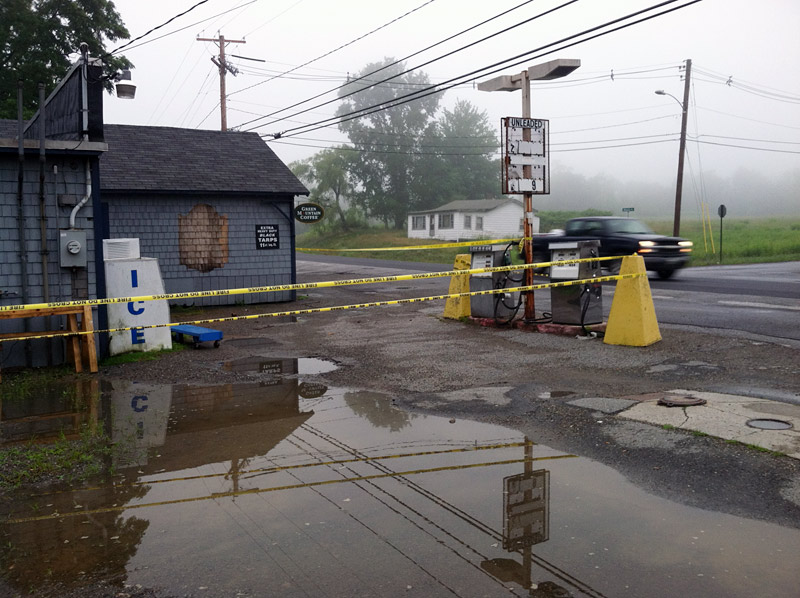 Goose River Grocery on Swan Lake Avenue in Belfast on July 16, the morning after a fire reportedly caused significant damage to the interior of the business. (Photo by Ethan Andrews)