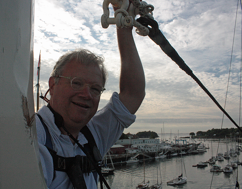 Saturday morning’s rigging climbing mate, Jim Dugan. (Photo by Holly S. Edwards)