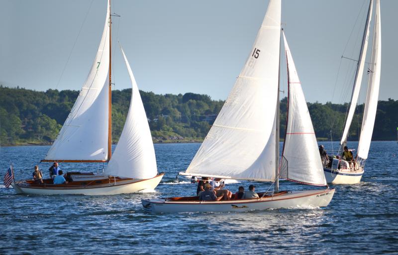 Rave-On youth sailor - Josh Jackomino (Rave-On youth sailor), Nadie King and Margaret Richmond (Gosling youth sailors) and Nick Stuart (Halcyon youth sailor). (Courtesy Michael O’Neil)