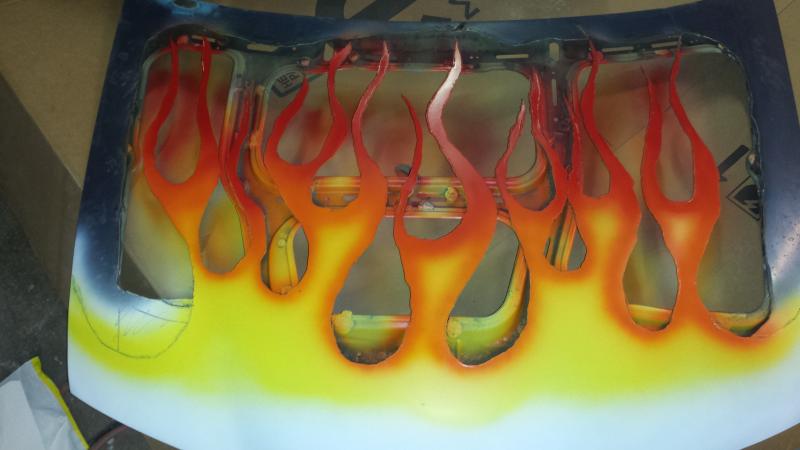 The flames cut out with a plasma cutter and painted. (Photo courtesy Jaden Eaton)