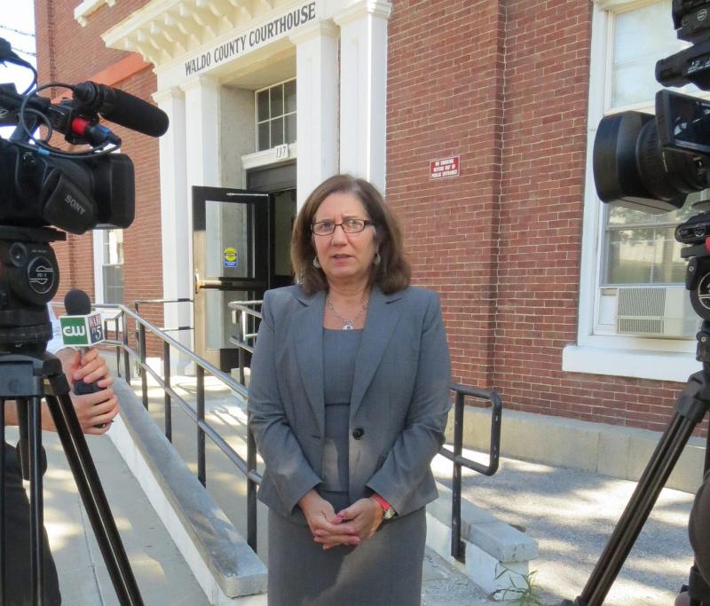 Leane Zainea speaks with reporters following the sentencing. (photo by Erica Thoms)