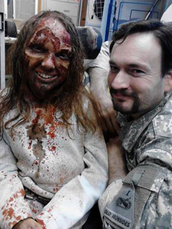 Bill McLean, with lead zombie, Meaghan Lyndaker (in full make-up). (Photo courtesy Bill McLean).