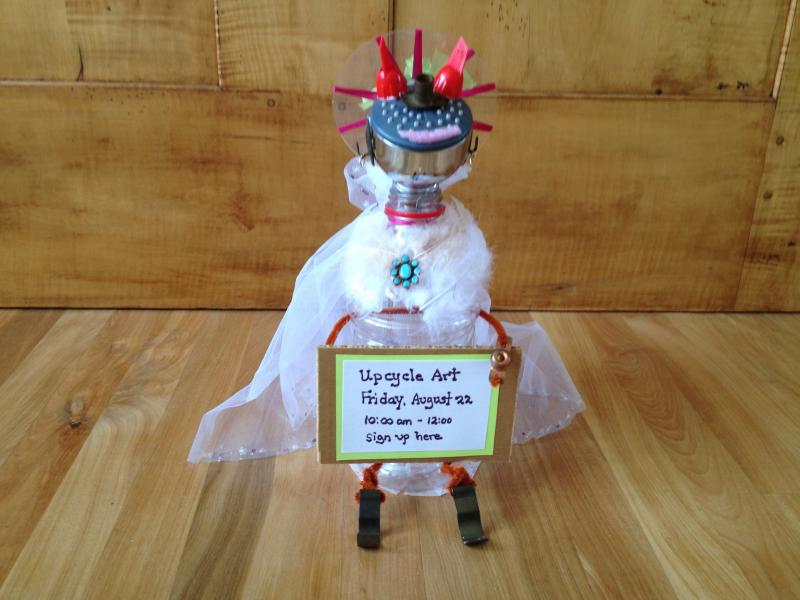 Nanci Kendall calls this critter “Ursula”, an upcycle creation. (Photo by Sheila Polson) upcycle