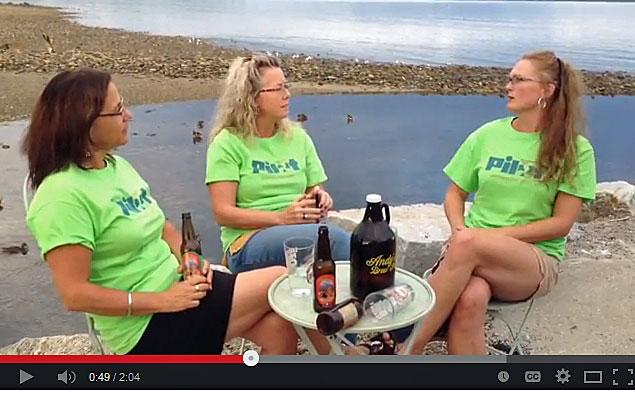 Lynda Clancy, Holly Edwards and Kay Stephens of Penobscot Bay Pilot were called out by Adventure Advertising, and Holly’s cousin, Marcy Dixon. (Video by David Edwards)