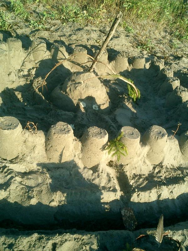 A neighboring ?temple? sand castle