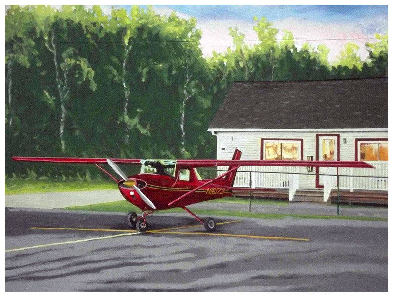 Detail of the flight school plane. (Photo courtesy of David Hurley)