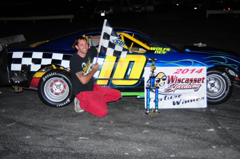 Jimmy Childs, winner of the Outlaw race at Wiscasset Speedway Aug. 23. (Courtesy petespicks.smugmug.com)