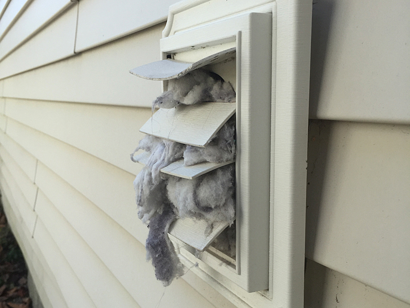 Lint coming out of dryer vent outside clearance