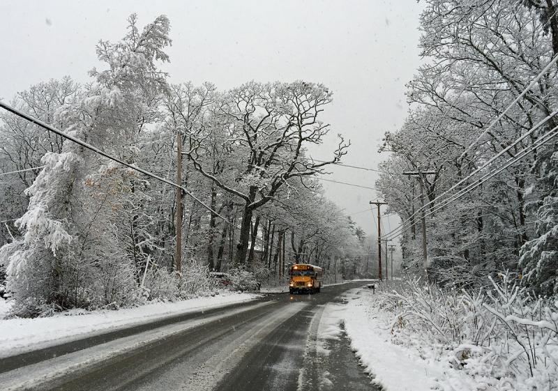 No snow day for the students today! (Photo by Holly S. Edwards)