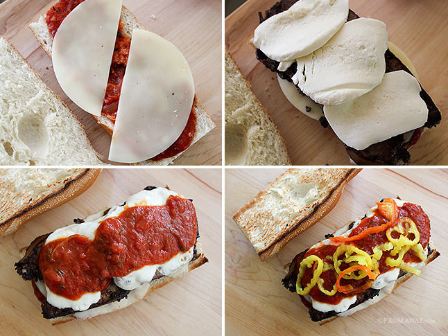 Building a Meatloaf Parmagiana, by Malcolm Bedell. (Photo courtesy of ‘Wich Please)