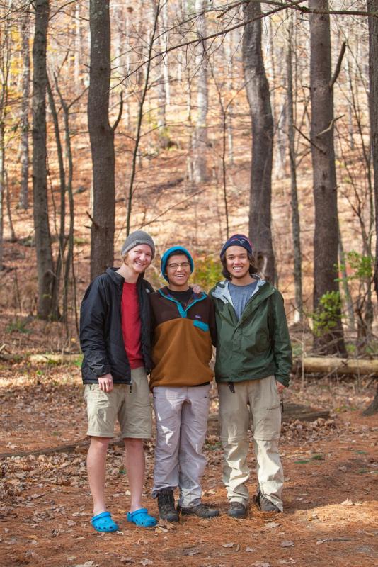 Tristan See, Aidan and Devon Gordon, In Salisbury, Conn., Nov. 10. (Photo courtesy Peter Ralston)