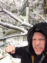 Michael Grey isn’t too thrilled with the storm. (Courtesy Michael Grey)