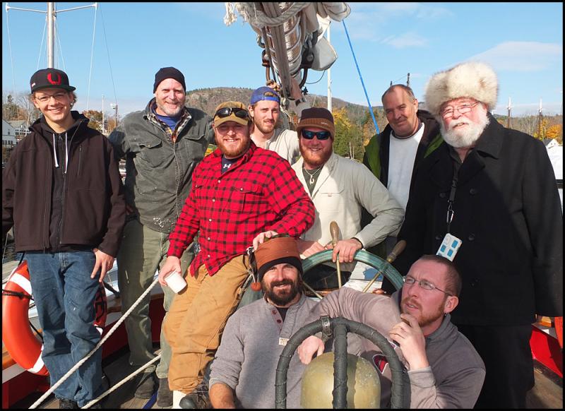 The Appledore’s southbound delivery crew (left to right) are Duryea Decker Griffith, Steve West, Tom Hollyday, Drew Salsibuty, Jan Lane Tullos, Kenneth Derek Hoffmann, Dylan Salzman, Jeff Salzman and John McKean. (Photos by Chris Wolf)