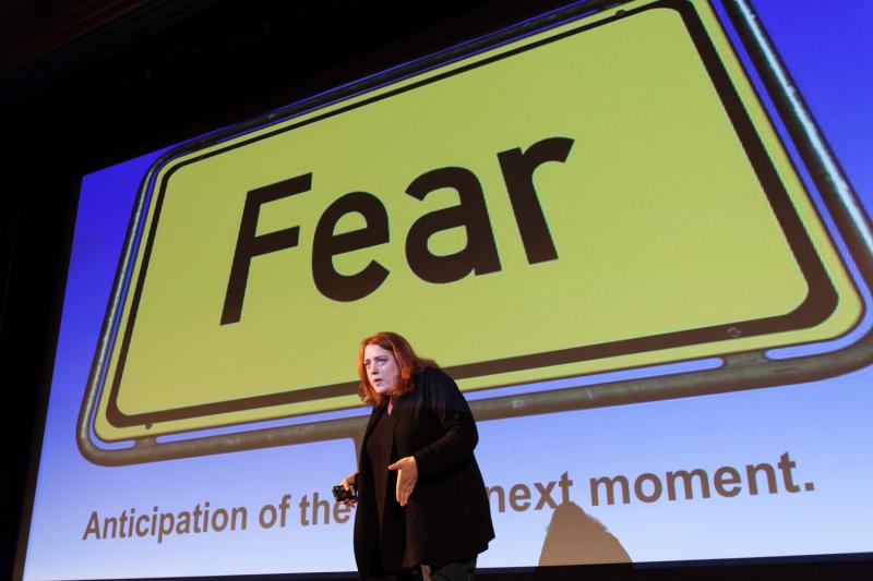 Performer and improvisational instructor Rachel Flehinger on the one thing that holds us back from completely honest communication with others. (Photo courtesy Mark Dawson)