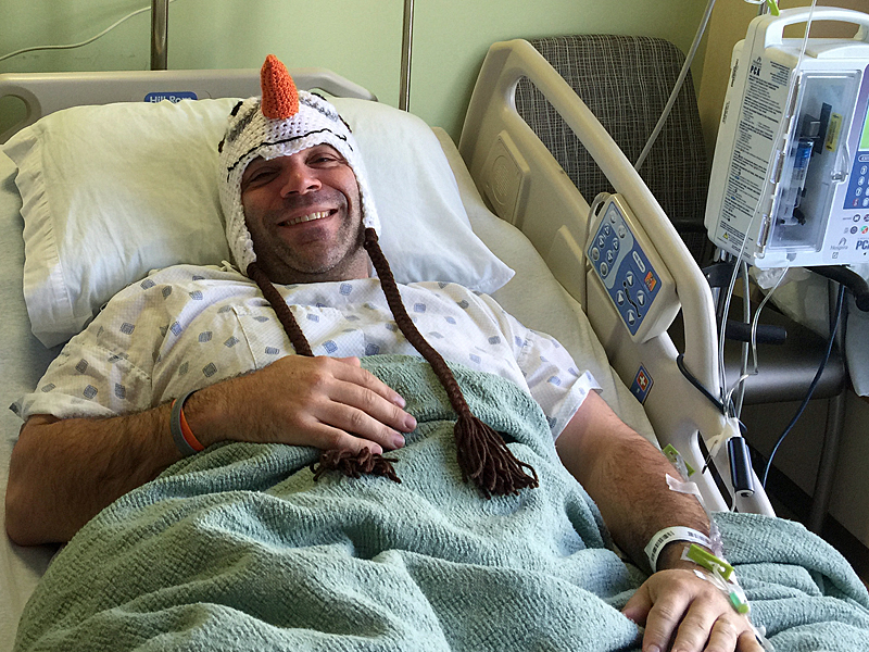 Billy Smith in his room at Pen Bay Medical Center in Rockport Monday. (Photo by Holly S. Edwards)