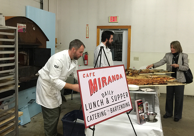 Delicious gourmet and plain cheese pizza varieties baked fresh on site by the Cafe Miranda crew, Evan Altiero and Tim English. (Photo by Holly S. Edwards)